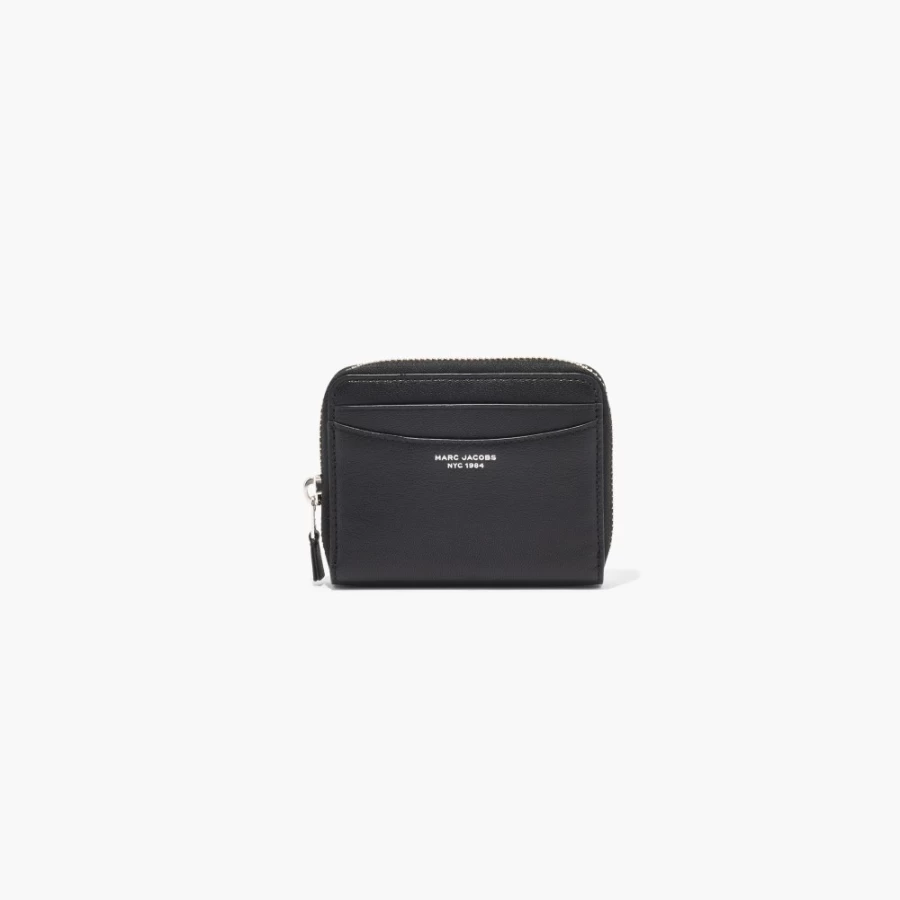 Marc Jacobs Black Slim 84-Zip Around Wallet - Compact & Stylish RFID Card Holder