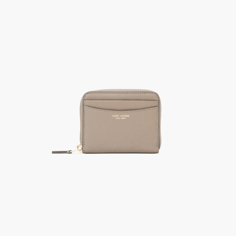 Marc Jacobs Slim 84 Zip Around Wallet in Cement - Compact & Stylish RFID-Blocking Card Holder