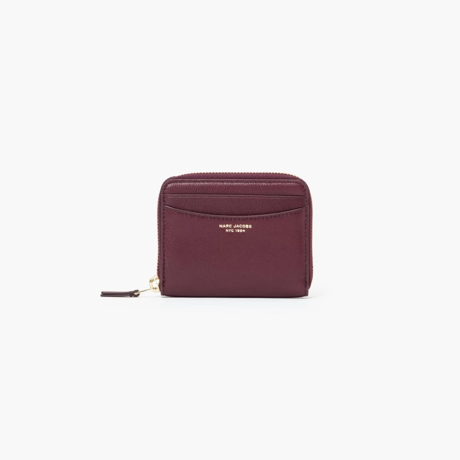 Marc Jacobs Slim 84 Zip Around Wallet in Chianti - Compact Leather Card Holder for Women & Men