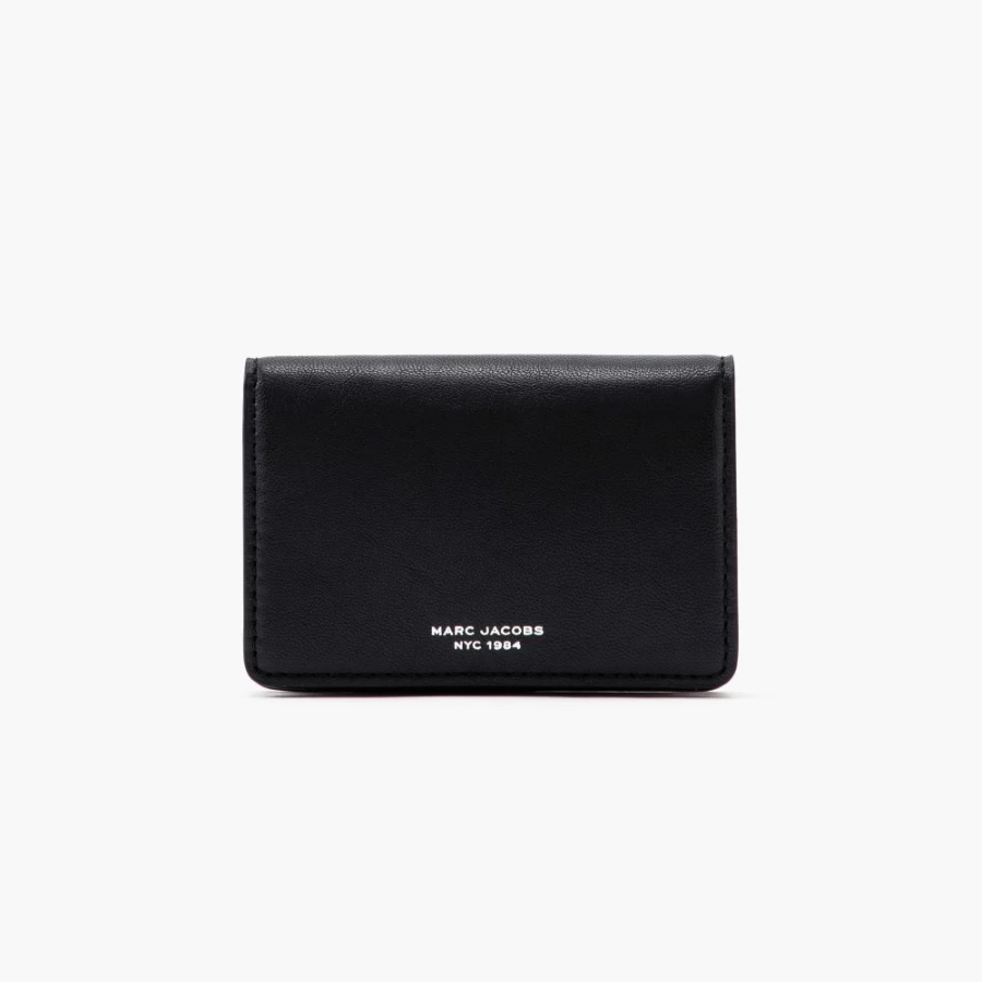 Marc Jacobs Black Slim 84-Flap Card Holder Wallet