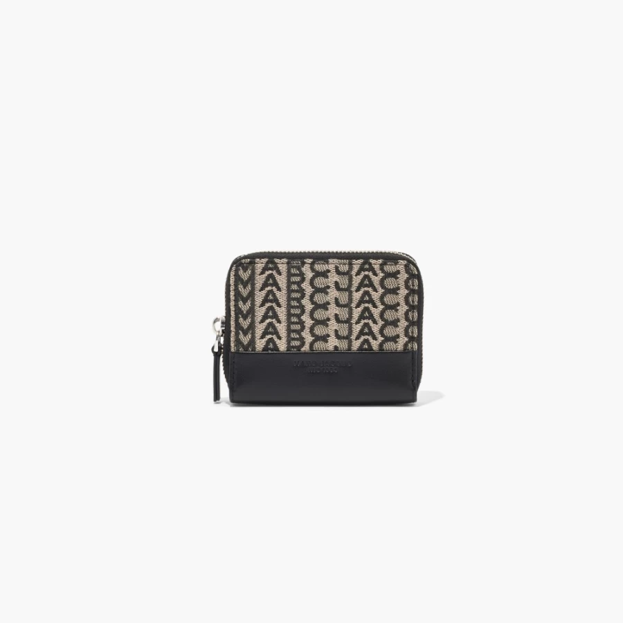 Marc Jacobs Monogram Zip Around Wallet in Beige Multi