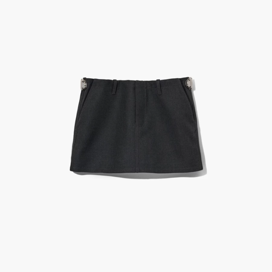 Marc Jacobs Charcoal Pushlock Mini Skirt - Stylish Stretch Denim Short Skirt