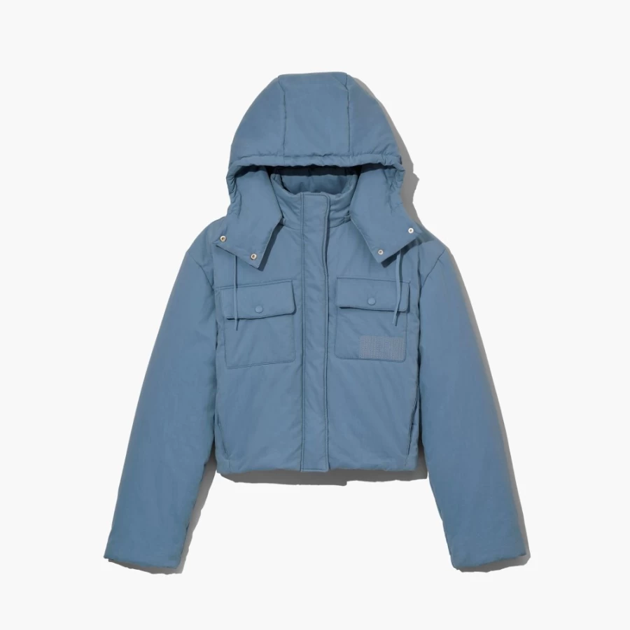 Marc Jacobs Blue Shadow Padded Cargo Jacket - Stylish Winter Coat for Men & Women