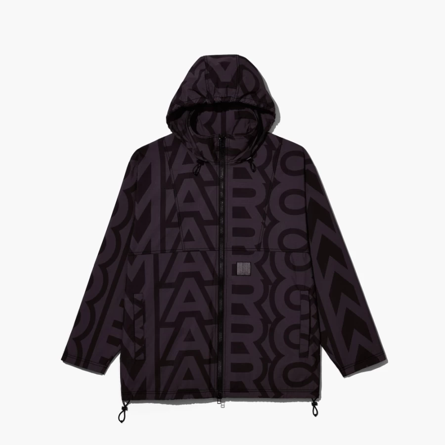 Marc Jacobs Monogram Ripstop Jacket in Black & Charcoal - Lightweight Water-Resistant Outerwear