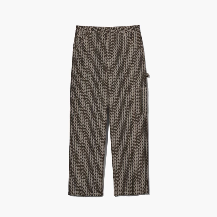 Marc Jacobs Monogram Beige Multi Painters Pants - Designer Casual Trousers