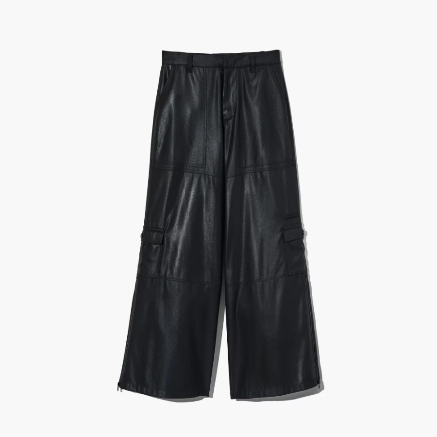 Marc Jacobs Black Copper Wide Leg Cargo Pants for Women - High Waist Stylish Trousers